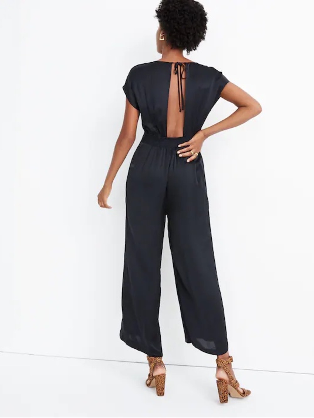 Madewell Black V-Neck Maxi Dress with Tie Back